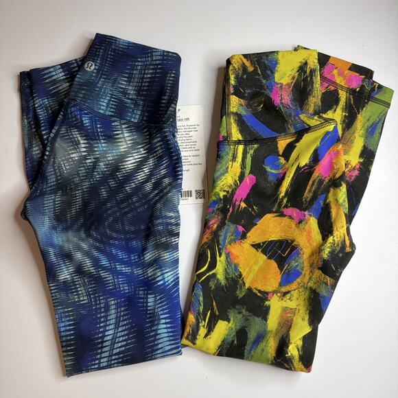 Lululemon Pants - Set of Two Lululemon Wunder Train Leggings 25" Size 2 Multicolor Splatter READ